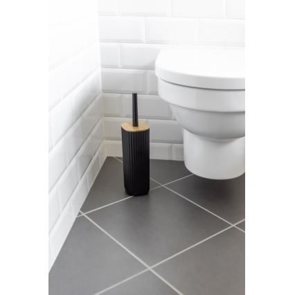 WENKO 25304100 - WC sada ROTELLO 10x36 cm čierna/hnedá