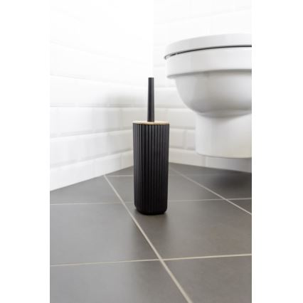 WENKO 25304100 - WC sada ROTELLO 10x36 cm čierna/hnedá