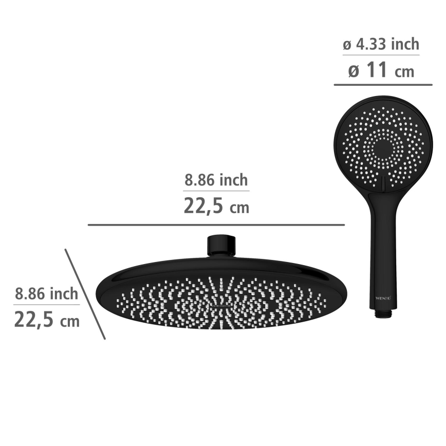 WENKO 25311100 - Sprchový set WATERSAVING SYSTEM 120 cm čierny
