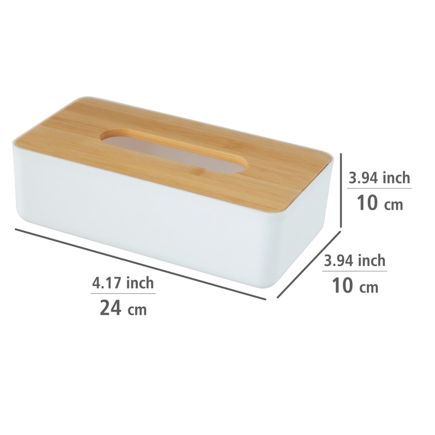 WENKO 25318100 - Kozmetický box ROTELLO 24x12,7 cm biela/hnedá