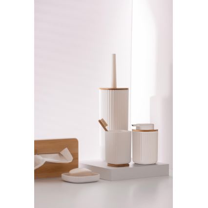 WENKO 25318100 - Kozmetický box ROTELLO 24x12,7 cm biela/hnedá