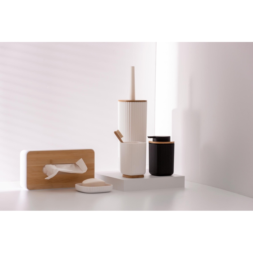 WENKO 25318100 - Kozmetický box ROTELLO 24x12,7 cm biela/hnedá