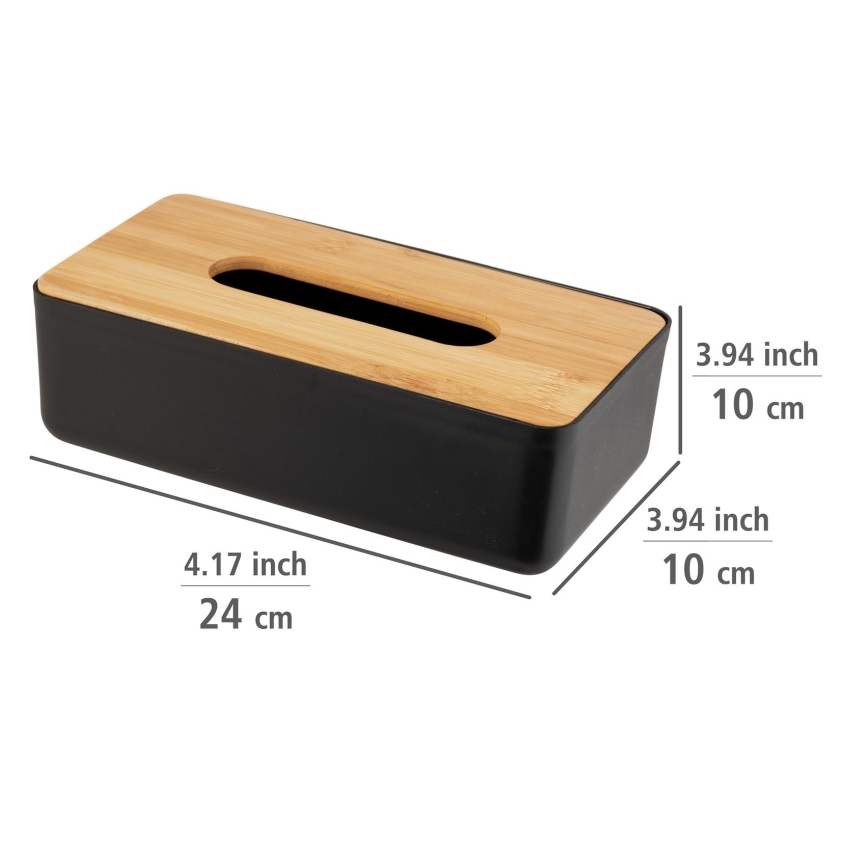 WENKO 25319100 - Kozmetický box ROTELLO 24x12,7 cm čierna/hnedá