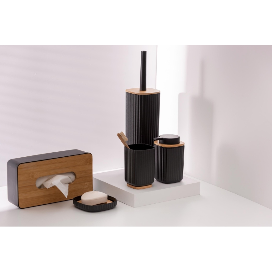 WENKO 25319100 - Kozmetický box ROTELLO 24x12,7 cm čierna/hnedá