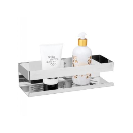 WENKO 25413100-Polica TURBO-LOC GENOVA SHINE 30x10,5 cm strieborná