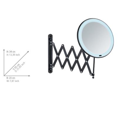 WENKO 25524100 - Zrkadlo BARONA 20x34 cm čierne