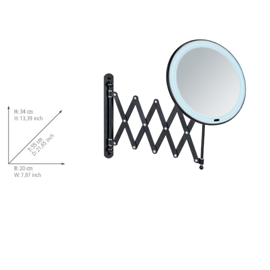 WENKO 25524100 - Zrkadlo BARONA 20x34 cm čierne