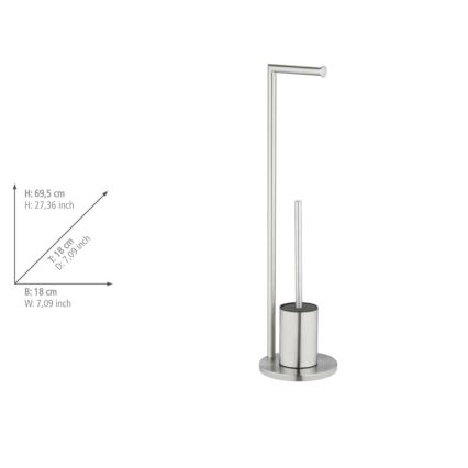 WENKO 25676100 - Súprava WC FERLA 18x69,5 cm, nerezová oceľ/saténový povrch