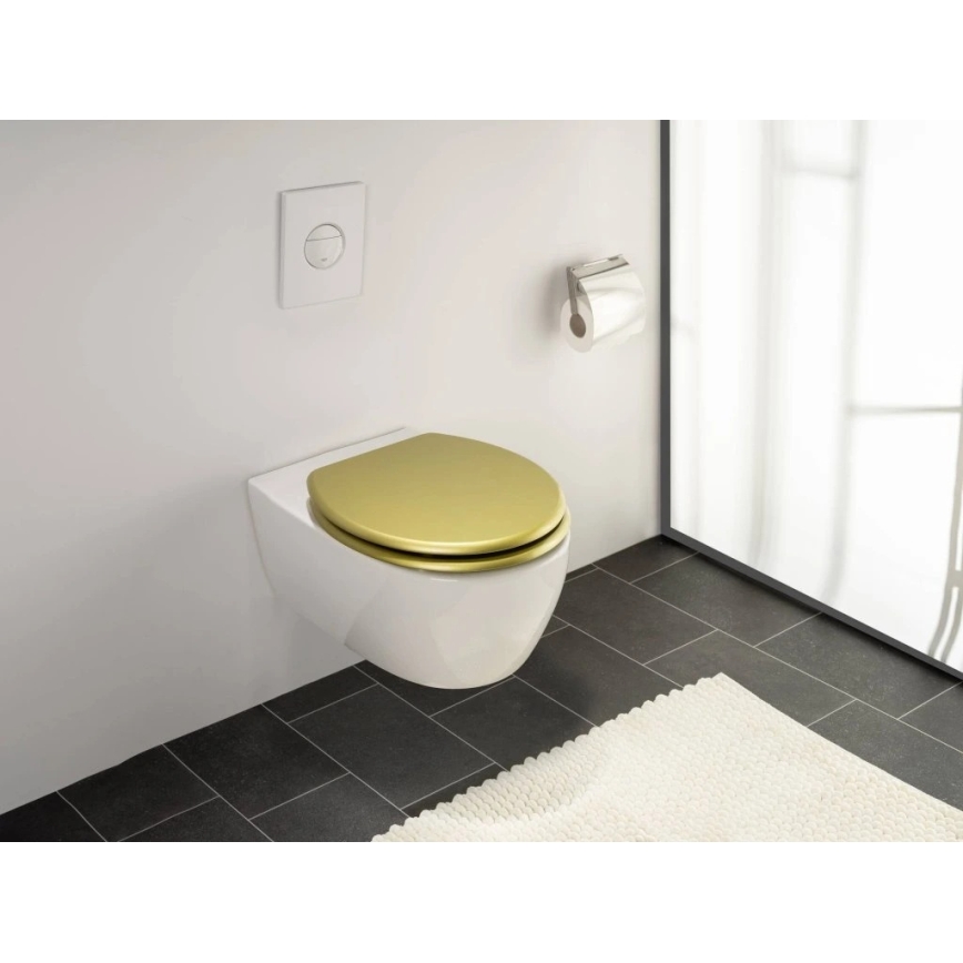 WENKO 26010100 - WC sedátko ALDENO 37x41 cm zlatá/strieborná
