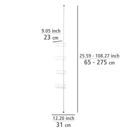 WENKO 26015100 - Rohová polica DOLCEDO 31x230 cm nerez/biela