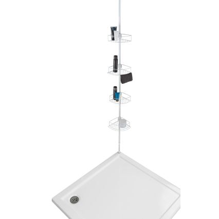 WENKO 26015100 - Rohová polica DOLCEDO 31x230 cm nerez/biela