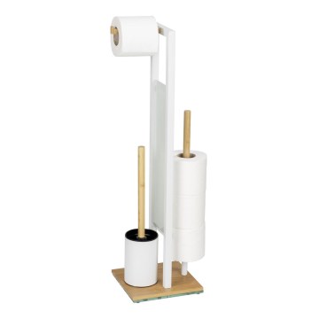 WENKO 26214100 - WC sada RIVALTA 18x70 cm hnedá/biela