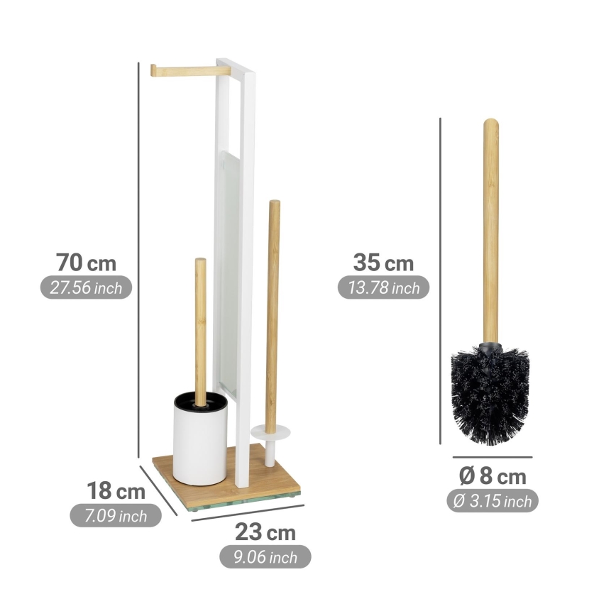 WENKO 26214100 - WC sada RIVALTA 18x70 cm hnedá/biela