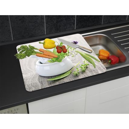 WENKO 2712940500 - Krycia doska ABDECKPLATTE - Vhodná pre potraviny, 56x50 cm, pestrofarebná/priehľadná