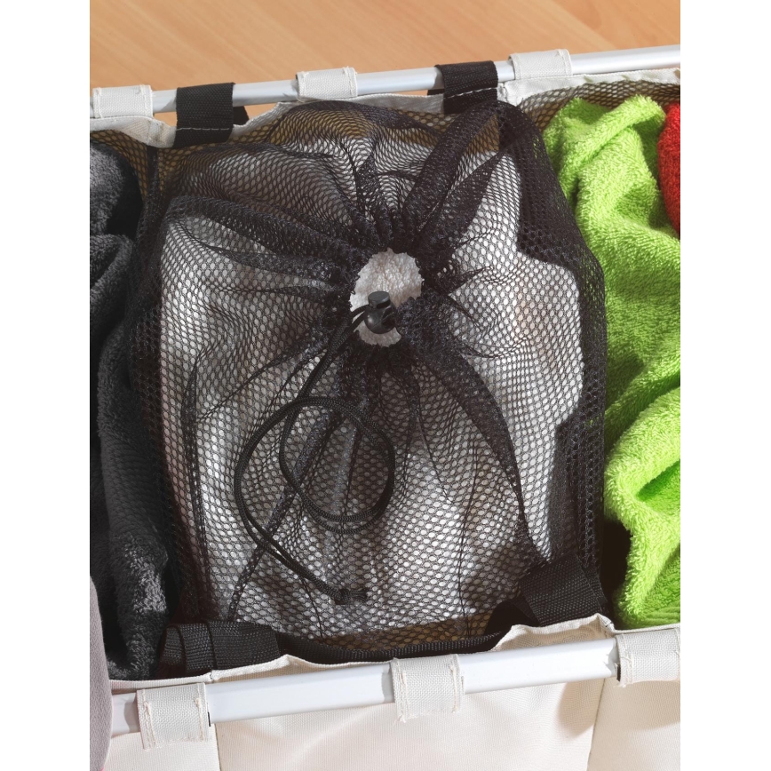 WENKO 3440113100 - Kôš na bielizeň TRIO 63x57 cm béžová/čierna/strieborná