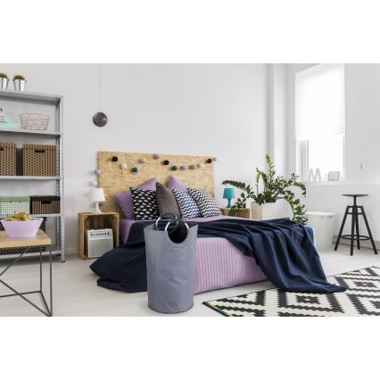 WENKO 3440803100 - Kôš na prádlo JUMBO 38x72 cm antracit/strieborná/čierna