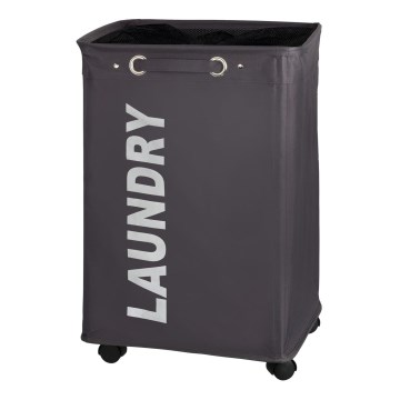 WENKO 3450112100 - Kôš na bielizeň QUADRO 40x60 cm šedá/čierna