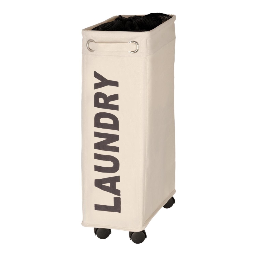 WENKO 3450113100 - Prádelný kôš CORNO 18,5x60 cm béžová/čierna