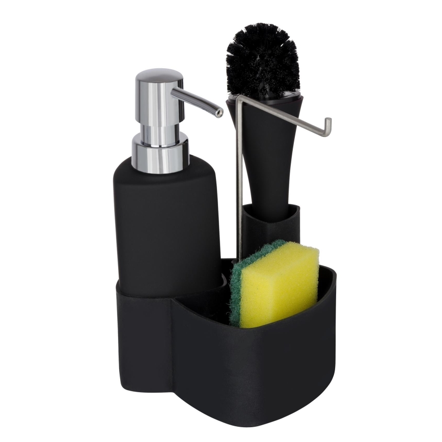 WENKO 3620127800 - Umývacia sada EMPIRE 11x19 cm čierna/strieborná