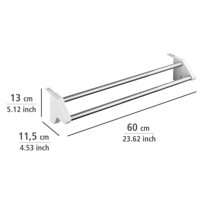 WENKO 3703100 - Sušiak na bielizeň TWIN 60x13 cm strieborná/biela