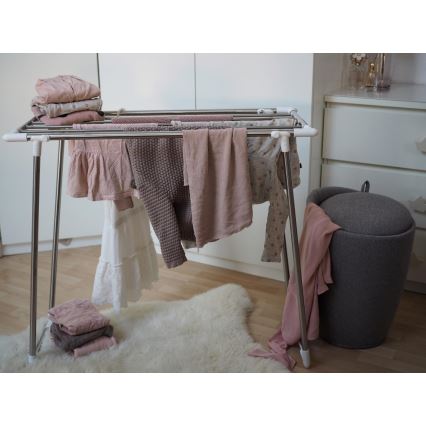 WENKO 3774020100 - Sušiak na bielizeň PROFI SINGLE 87x79 cm nerez/strieborná/biela