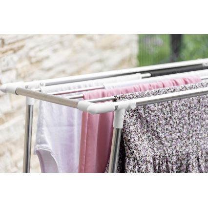 WENKO 3774020100 - Sušiak na bielizeň PROFI SINGLE 87x79 cm nerez/strieborná/biela