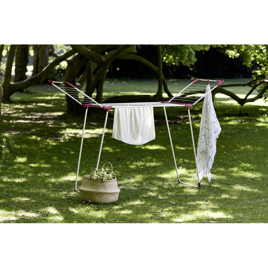 WENKO 3774021100 - Sušiak na bielizeň SUMMER DRY 153x76 cm biela/ružová