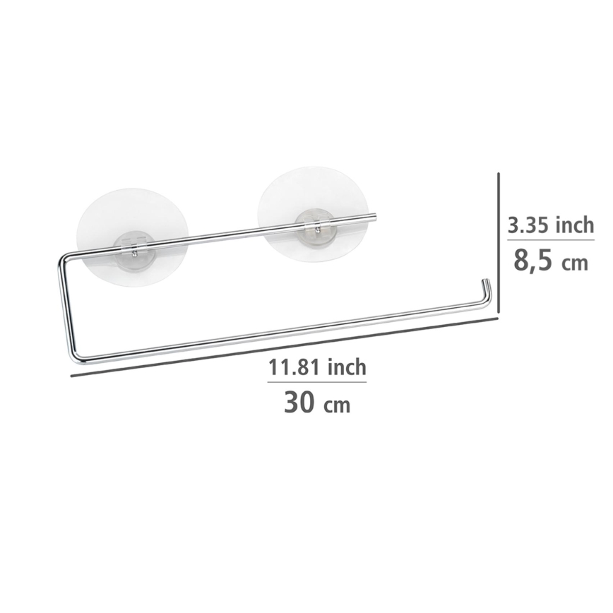 WENKO 53130100 - Držiak utierok STATIC-LOC 30x8,5 cm strieborná/priehľadná