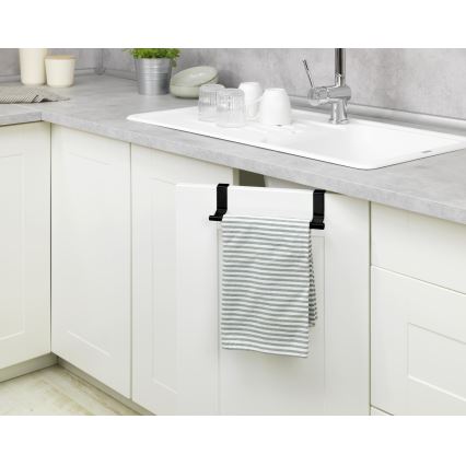 WENKO 53246100 - Držiak na uteráky 7x6 cm nerez/čierny