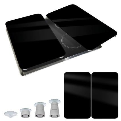 WENKO 53898100 - Krycia doska 52x30 cm čierna/šedá/priehľadná