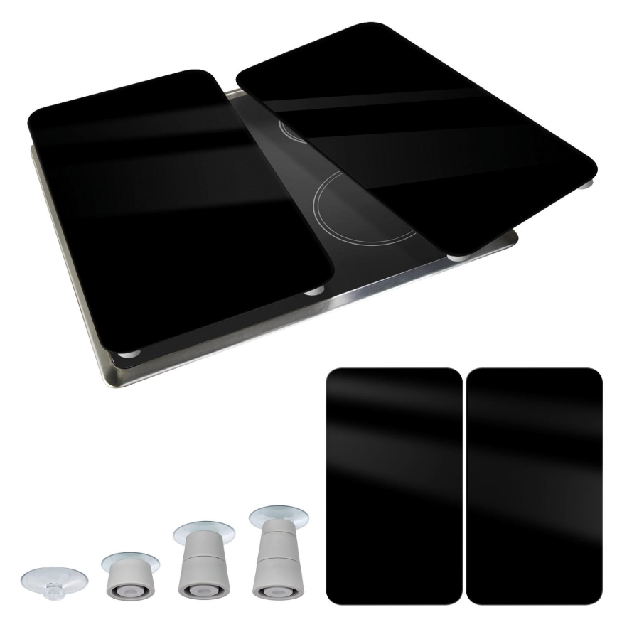 WENKO 53898100 - Krycia doska 52x30 cm čierna/šedá/priehľadná