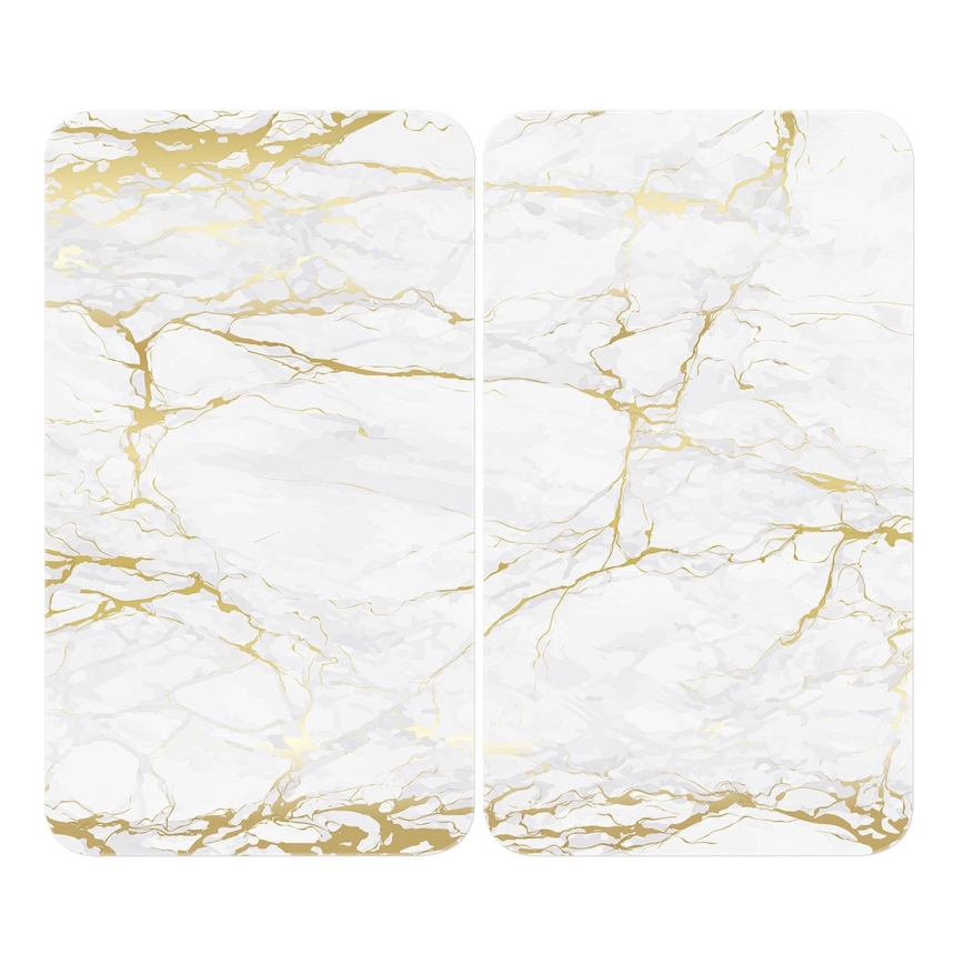 WENKO 53901100 - Kryt na sporák 30x52 cm biely/šedý/priehľadný