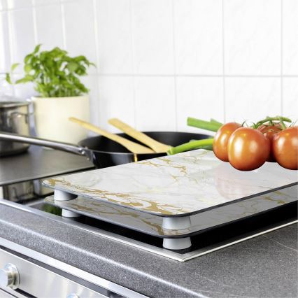 WENKO 53901100 - Kryt na sporák 30x52 cm biely/šedý/priehľadný