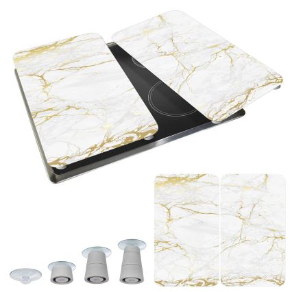 WENKO 53901100 - Kryt na sporák 30x52 cm biely/šedý/priehľadný