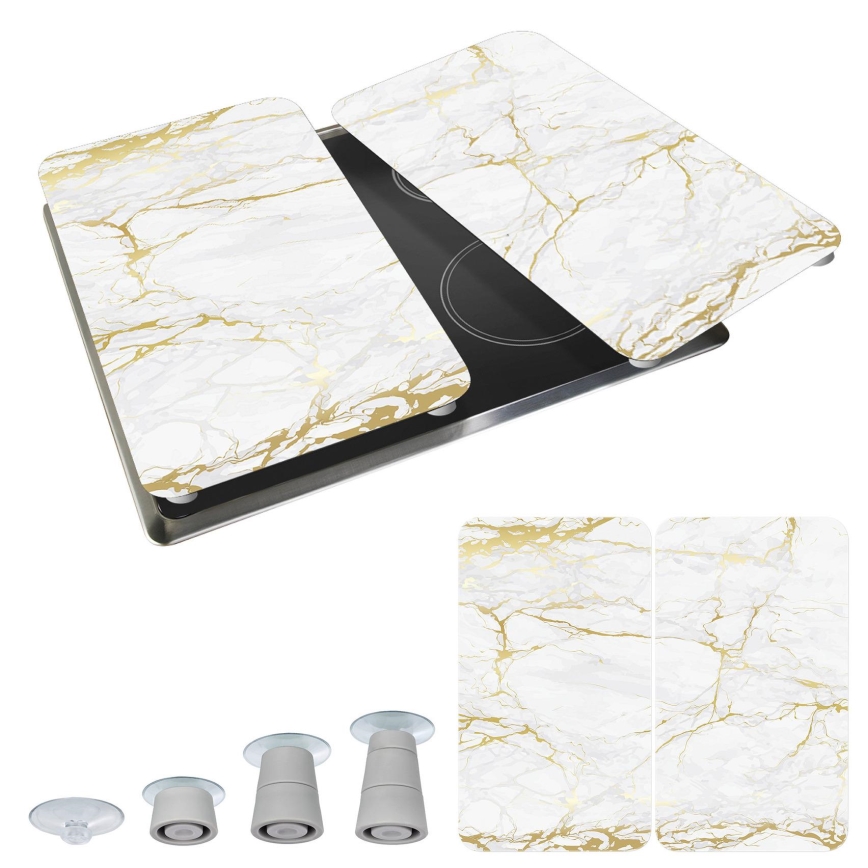 WENKO 53901100 - Kryt na sporák 30x52 cm biely/šedý/priehľadný