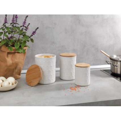 WENKO 54222100 - Úložný box MAYA 13x17 cm biela/hnedá