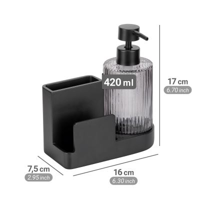 WENKO 54654100 - Organizér PINA 16x17 cm čierny