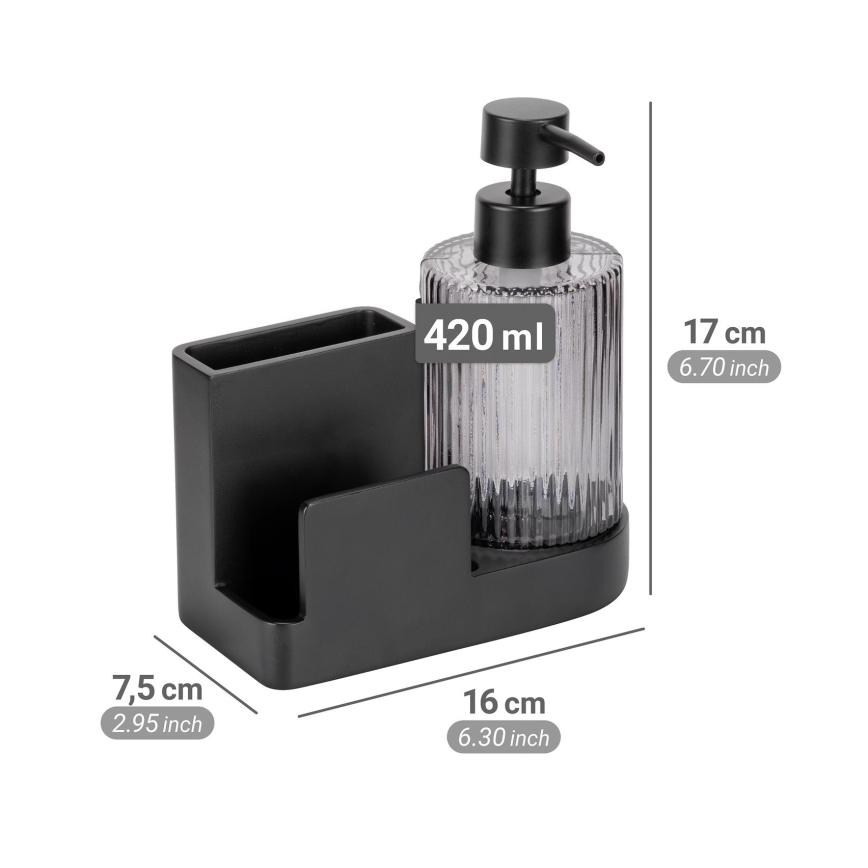 WENKO 54654100 - Organizér PINA 16x17 cm čierny