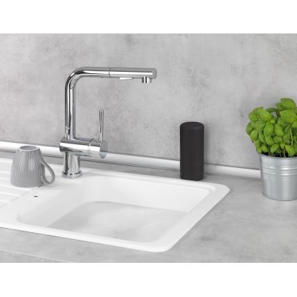 WENKO 54675100 - Dávkovač mydla EASY SQUEEZ-E 6x14 cm čierny