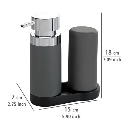 WENKO 54735100 - Umývacia stanica EASY SQUEEZ-E 15x18 cm šedá/šedá