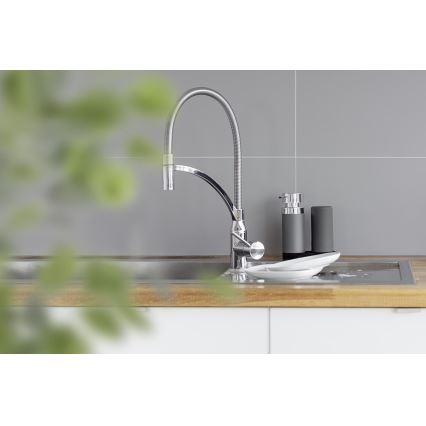 WENKO 54735100 - Umývacia stanica EASY SQUEEZ-E 15x18 cm šedá/šedá