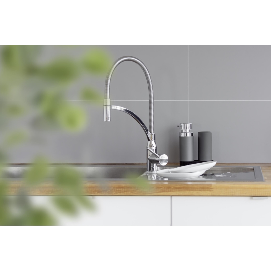 WENKO 54735100 - Umývacia stanica EASY SQUEEZ-E 15x18 cm šedá/šedá