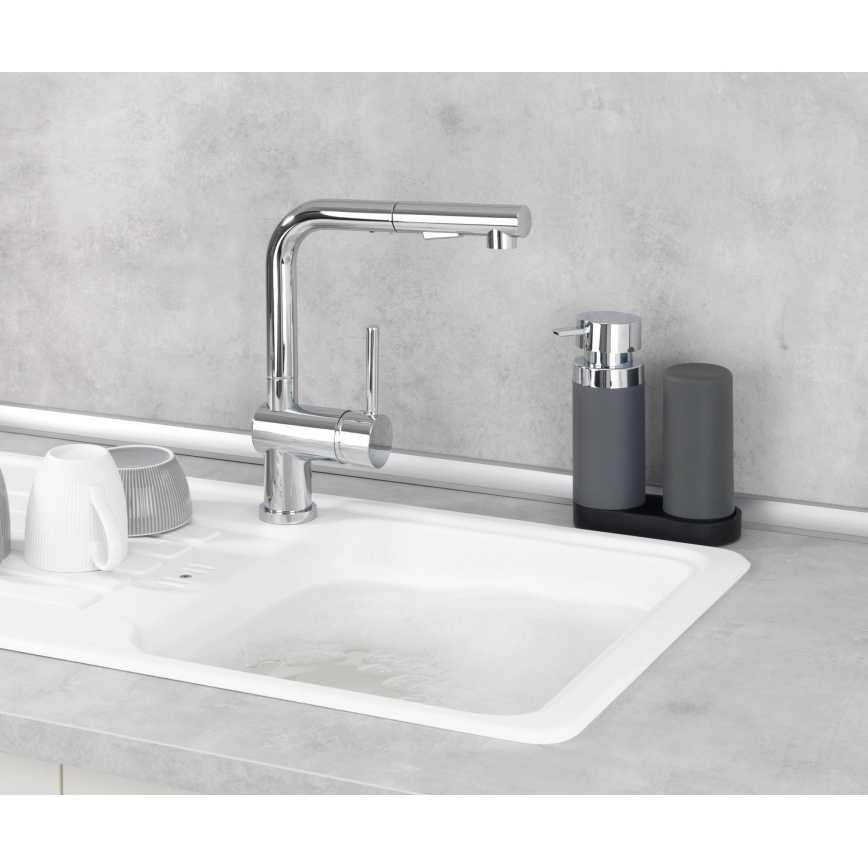 WENKO 54735100 - Umývacia stanica EASY SQUEEZ-E 15x18 cm šedá/šedá