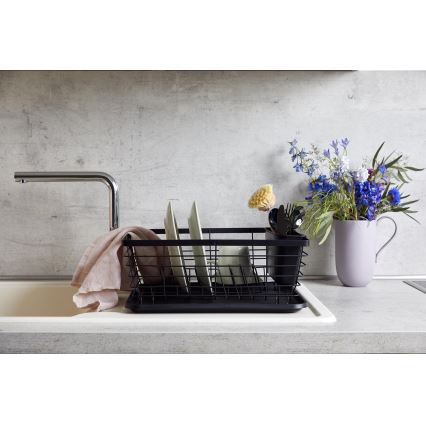 WENKO 54766100 - Odkvapávač na riad BLACK OUTDOOR KITCHEN 36x30 cm čierna/čierna