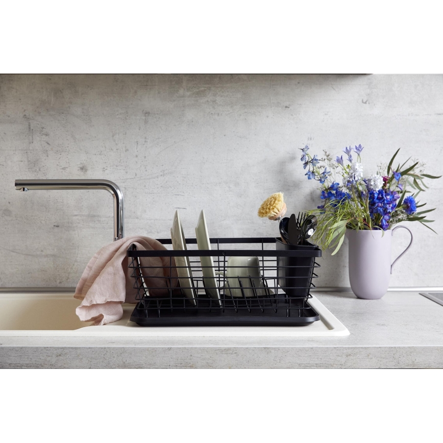 WENKO 54766100 - Odkvapávač na riad BLACK OUTDOOR KITCHEN 36x30 cm čierna/čierna
