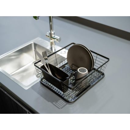 WENKO 54766100 - Odkvapávač na riad BLACK OUTDOOR KITCHEN 36x30 cm čierna/čierna