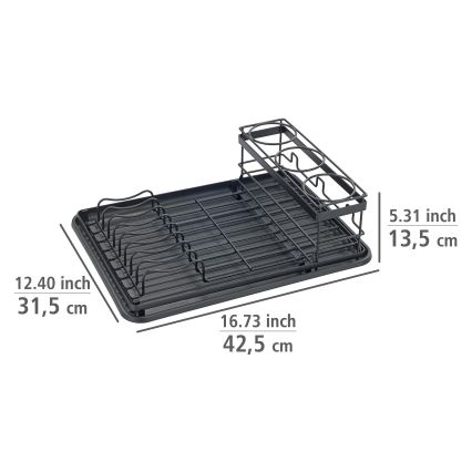 WENKO 54798100 - Odkvapkávač na riad AMY 42,5x31,5 cm čierny