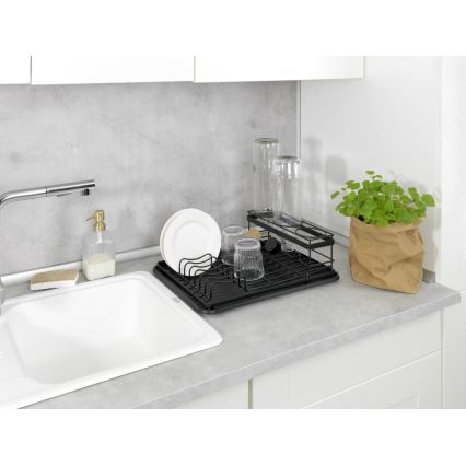 WENKO 54798100 - Odkvapkávač na riad AMY 42,5x31,5 cm čierny