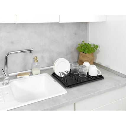 WENKO 54798100 - Odkvapkávač na riad AMY 42,5x31,5 cm čierny