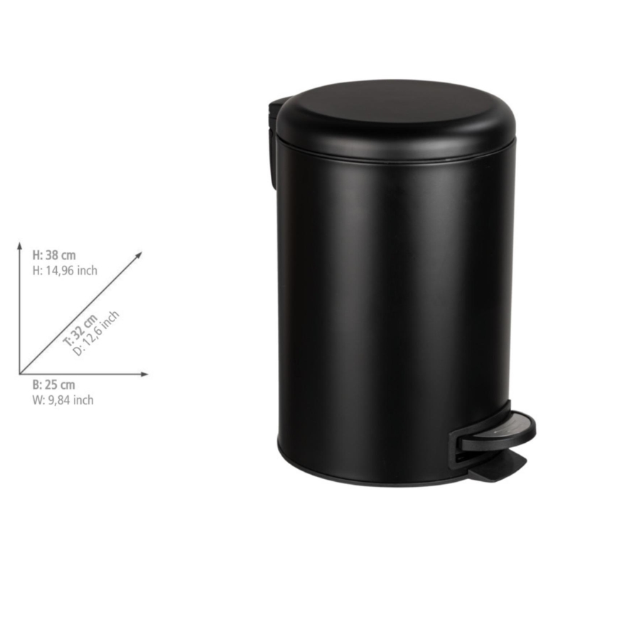 WENKO 54913100 - Odpadkový kôš LEMAN 25x38 cm čierny